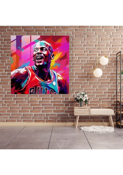 Michael Jordan Pop Art Cam Baskı - Micheal Jordan, Modern Sanat, Cam Sanatı, Michael Jordan, 30 x 30 cm modelleri