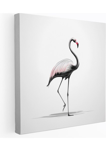 Flamingo Kanvas Tablo - Flamingo, Zarif Vuruşlar, Ev Dekorasyonu, Duvar Sanatı, 30 x 30 cm