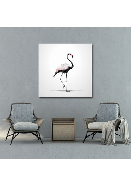 Flamingo Kanvas Tablo - Flamingo, Zarif Vuruşlar, Ev Dekorasyonu, Duvar Sanatı, 30 x 30 cm fiyatları