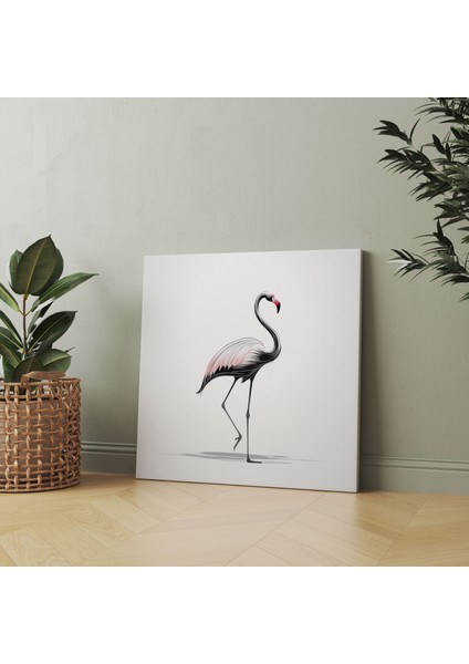 Flamingo Kanvas Tablo - Flamingo, Zarif Vuruşlar, Ev Dekorasyonu, Duvar Sanatı, 30 x 30 cm modelleri