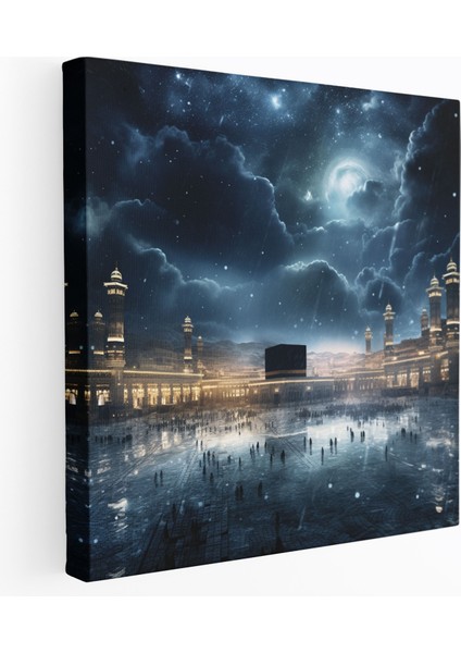 Kabe Duvarı Süslemesi - Kabe, Kanvas, Huzurlu Ortam, Sakinleştirici Atmosfer, 100 x 100 cm