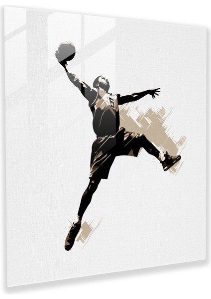 Nba Glass Print - Minimalist Basketbol Oyuncusu - Nba, Cam Tablo, Minimalist Çizim, Duvar Dekorasyonu, 30 x 30 cm