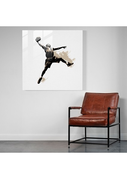 Nba Glass Print - Minimalist Basketbol Oyuncusu - Nba, Cam Tablo, Minimalist Çizim, Duvar Dekorasyonu, 30 x 30 cm