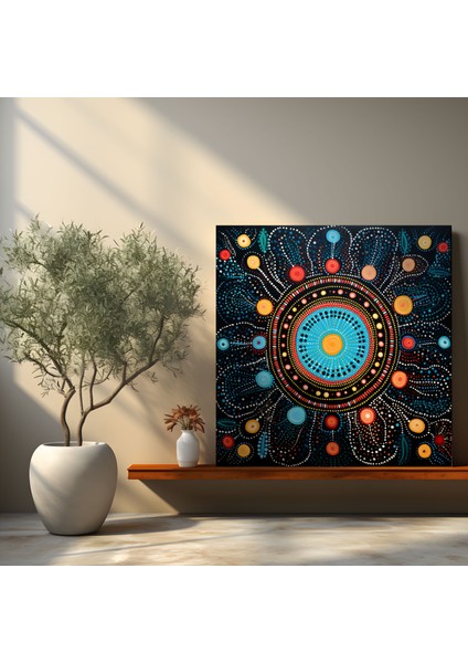 Aborijin Dreamcatcher Kanvas Tablo: Koruma ve Uyum - Aborijin, Kanvas Tablo, Uyum, Aborijin, 30 x 30 cm modelleri