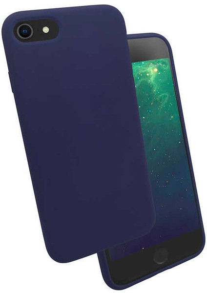 Apple iPhone Se 2022 Uyumlu Silk Silikon-Lacivert