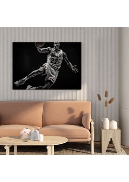 Michael Jordan Kanvas Tablo - Klasik Siyah Beyaz Fotoğraf - Micheal Jordan, Zarif, Kanvas Tablo, Duvar Dekorasyonu, 30 x 30 cm modelleri