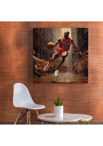 Michael Jordan Kanvas Tablo - Klasik Yağlıboya Tablo - Micheal Jordan, Kanvas Tablo, Zarif Tasvir, Duvar Dekorasyonu, 30 x 30 cm fiyatları