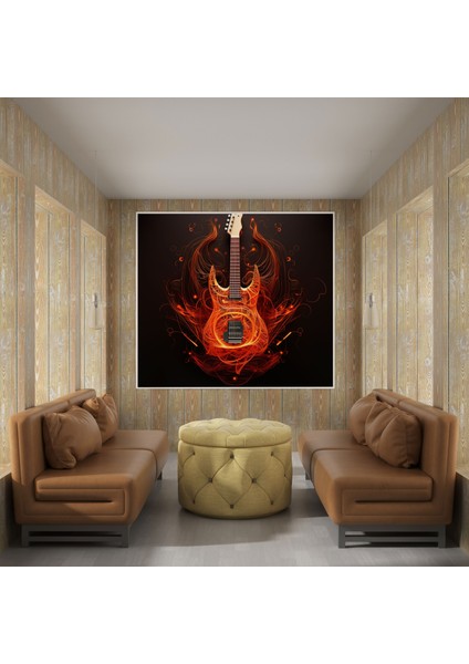 Metallica Kanvas Tablo - Soyut Gitar Telleri Duvar Tablosu - Metallica, Kanvas, Metallica, Gitar Telleri, 30 x 30 cm