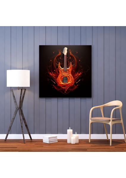 Metallica Kanvas Tablo - Soyut Gitar Telleri Duvar Tablosu - Metallica, Kanvas, Metallica, Gitar Telleri, 30 x 30 cm