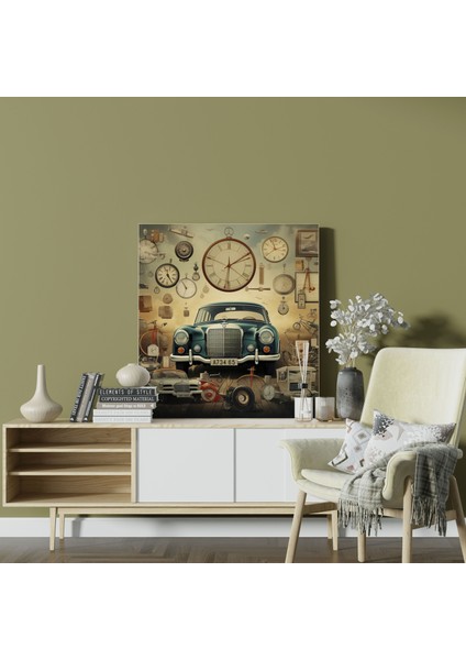 Mercedes Duvar Sanatı - Vintage Reklam Kolajı Kanvas Tablo - Mercedes, Duvar Dekorasyonu, Yenilik, Kanvas Tablo, 30X30 fiyatları