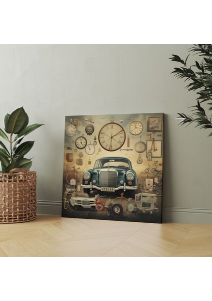 Mercedes Duvar Sanatı - Vintage Reklam Kolajı Kanvas Tablo - Mercedes, Duvar Dekorasyonu, Yenilik, Kanvas Tablo, 30X30 modelleri