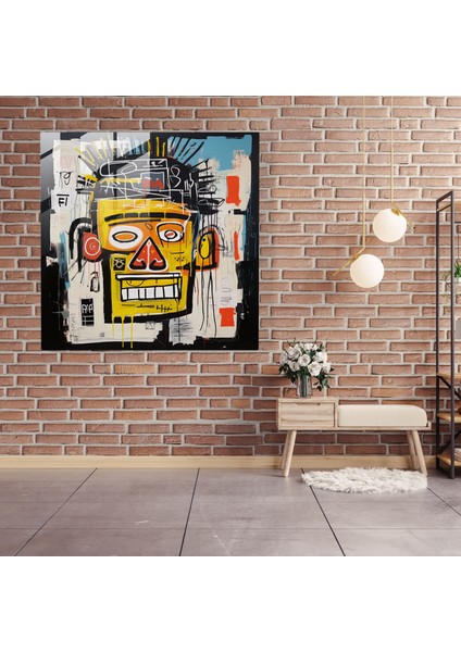 Basquiat Sembolizmi Cam Baskı - Basquiat, Soyut Formlar, Basquiat, Cam Sanatı, 30X30 modelleri