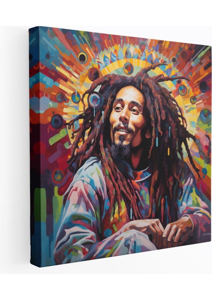 Bob Marley Kanvas Tablo - Psychedelic Trippy Duvar Tablosu - Bob Marley, Psychedelic Art, Kanvas Tablo, Trippy Desenler, 30X30