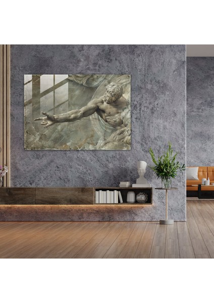 Michelangelo Cam Duvar Sanatı: Adem'in Yaratılışı - Michelangelo, Michelangelo, Cam Sanatı, Cam Duvar Sanatı, 45X30 fiyatları
