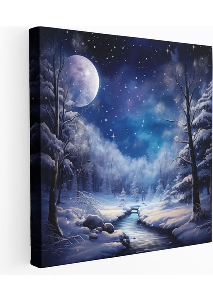 Kış Harikalar Diyarı Kanvas Tablo - Noel, Kanvas Tablo, Kanvas Tablo, Karla Kaplı Orman, 30X30