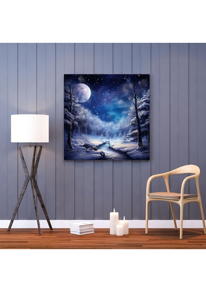 Kış Harikalar Diyarı Kanvas Tablo - Noel, Kanvas Tablo, Kanvas Tablo, Karla Kaplı Orman, 30X30 modelleri