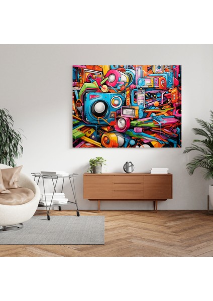 Funky Graffiti Kanvas Tablo - Funky, Ev Dekorasyonu, Sinirli, Duvar Dekorasyonu, 30X30