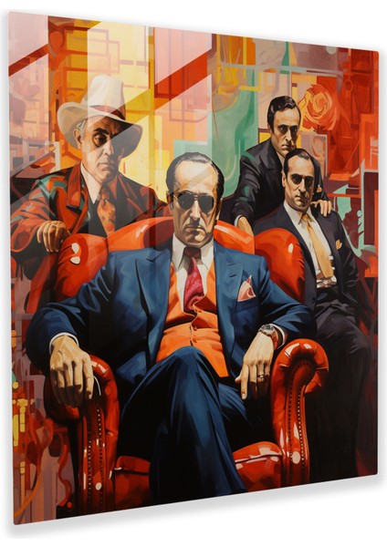 Godfather Cam Baskı - Godfather, Entrika, Mafya Görüntüsü, Cam Duvar Tablosu, 30X30