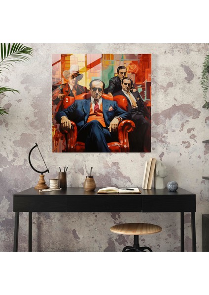 Godfather Cam Baskı - Godfather, Entrika, Mafya Görüntüsü, Cam Duvar Tablosu, 30X30