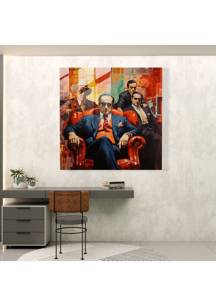 Godfather Cam Baskı - Godfather, Entrika, Mafya Görüntüsü, Cam Duvar Tablosu, 30X30