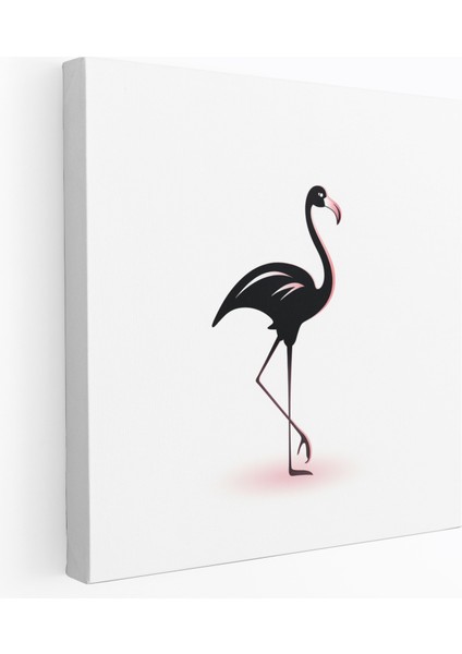 Minimalist Flamingo Duvar Tablosu - Flamingo, Ev Dekorasyonu, Minimalist Tasarım, Beyaz Arka Plan, 30X30