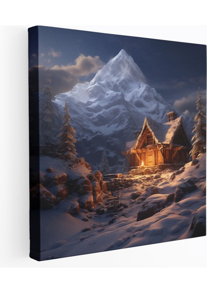 Noel Kulübesi Kanvas Tablo - Noel, Kanvas Tablo, Ev Dekorasyonu, Duvar Sanatı, 30X30