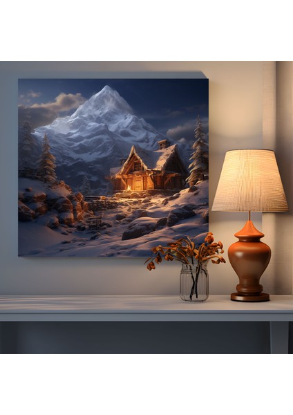 Noel Kulübesi Kanvas Tablo - Noel, Kanvas Tablo, Ev Dekorasyonu, Duvar Sanatı, 30X30