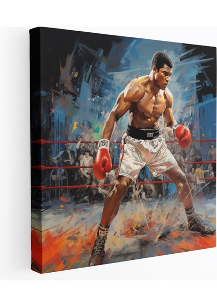 Muhammed Ali Kariyer Kanvas Tablo - Muhammed Ali, Ev Dekorasyonu, Kariyer, 30X30 Kanvas Tablo