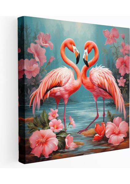 Flamingo Duvar Dekorasyonu - Flamingo, Flamingo, Aşk, Romantik, 30X30