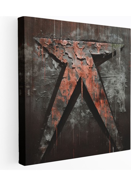 Metallica Grunge Logo Kanvas Tablo - Metallica, Kanvas Tablo, Metallica Tablo, 30X30