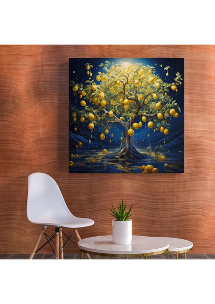Limon Ağacı Duvar Süslemesi - Limon Ağacı, Sihir, Rüya Gibi Unsurlar, Ev Dekorasyonu, 30 x 30 cm