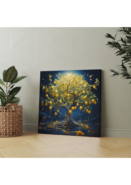 Limon Ağacı Duvar Süslemesi - Limon Ağacı, Sihir, Rüya Gibi Unsurlar, Ev Dekorasyonu, 30 x 30 cm