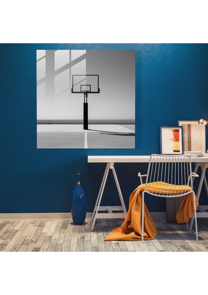 Nba Minimalist Siyah Beyaz Cam Baskı - Nba, Basketbol Potası, Duvar Süslemesi, Cam Baskı, 70 x 70 cm fiyatları