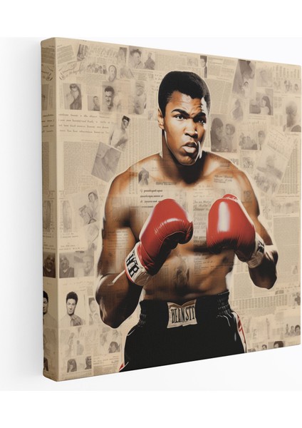 Muhammed Ali Duvar Tablosu - Muhammed Ali, Kolaj, Muhammed Ali, Kanvas Tablo, 30X30