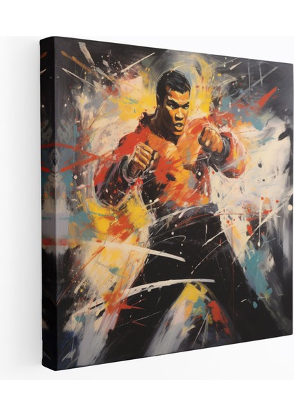 Muhammed Ali Duvar Tablosu - Soyut Ekspresyonizm Kanvas Tablo - Muhammed Ali, Kanvas Tablo, Soyut Ekspresyonizm, Duvar Dekorasyonu, 30X30