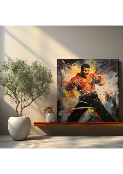Muhammed Ali Duvar Tablosu - Soyut Ekspresyonizm Kanvas Tablo - Muhammed Ali, Kanvas Tablo, Soyut Ekspresyonizm, Duvar Dekorasyonu, 30X30