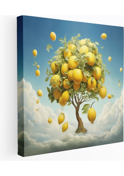 Limon Ağacı Duvar Sanatı - Gerçeküstü Cennet Kanvas Tablo - Limon Ağacı, Limon Ağacı, Rüya Gibi Gerçeküstü Sanat Eseri, Kanvas Tablo, 30X30