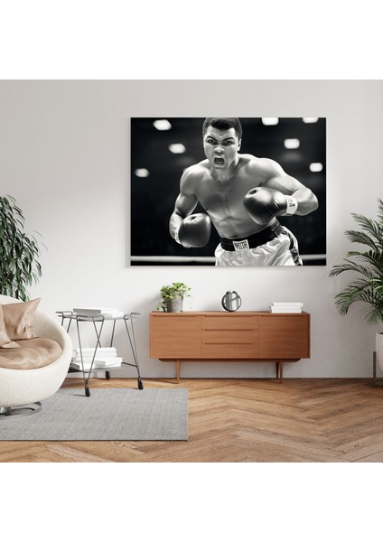 Muhammed Ali Duvar Tablosu - Siyah Beyaz Kanvas Tablo - Muhammed Ali, Siyah Beyaz, Kanvas Tablo, Ev Dekorasyonu, 30X30 fiyatları