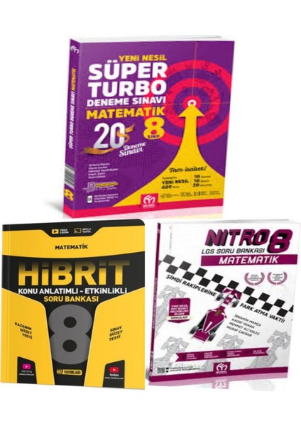 8. Sınıf Matematik Turbo Deneme Seti+Hibrit Matematik Soru Bankası ve Nitro Matematik Soru Bankası