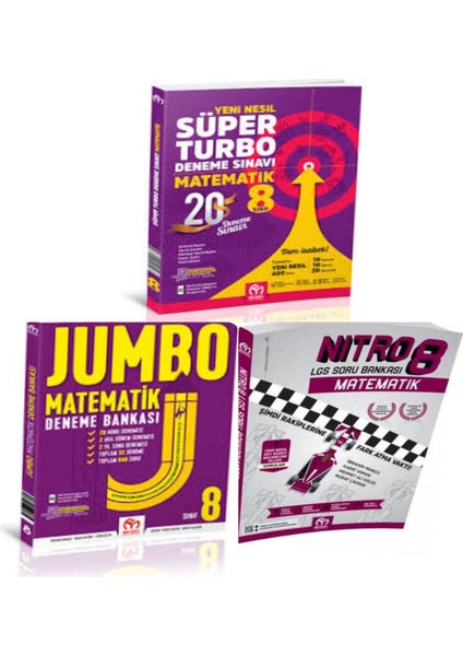 8. Sınıf Süper Turbo ve Jumbo Matematik Deneme Seti ve Nitro Soru Bankası