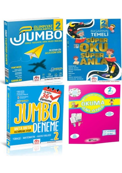 2. Sınıf Olimpiyat Sorularıyla Jumbo Soru Bankası ve Tüm Dersler Deneme+Süper Oku Anla ve Okuma Anlama