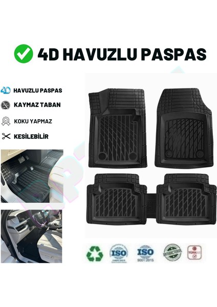 Audi A3 2019 3/n S1 Model F1 Model 4d Havuzlu Siyah Paspas