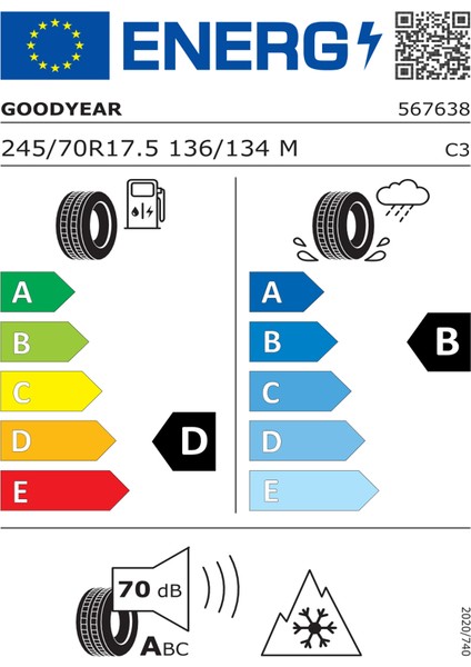 245/70 R17.5 Kmax S 136/134M 3Psf 4 Mevsim Lastiği (Üretim Yılı: 2023)