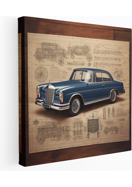 Klasik Mercedes Ozalit Duvar Tablosu - Mercedes, Kanvas Tablo, Vintage Ozalit, Nostalji, 30X30