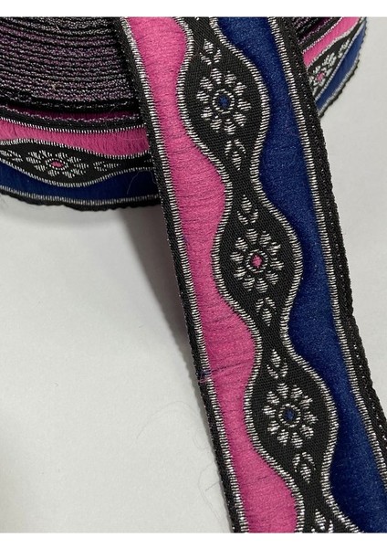 Desenli Dokuma Bordür Simli Kurdele (25MM Genişlik - 10MT Uzunluk) fiyatları