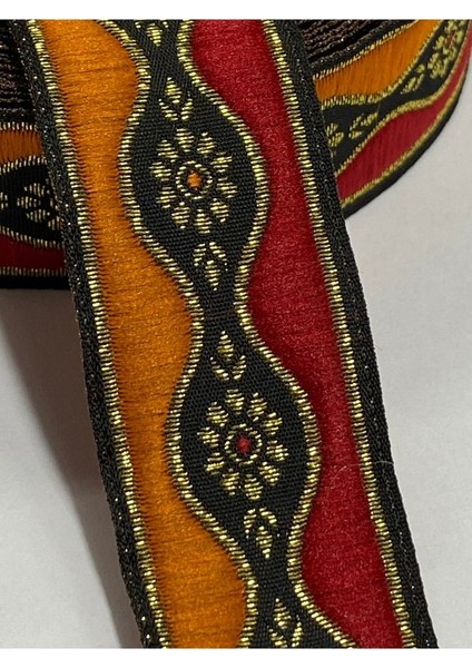 Desenli Dokuma Bordür Simli Kurdele (25MM Genişlik - 10MT Uzunluk) fiyatları