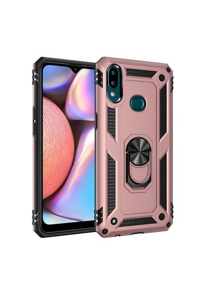 Samsung Galaxy A10S Çift Katmanlı ve Yüzüklü Tam Koruma Vega Premium Kılıf