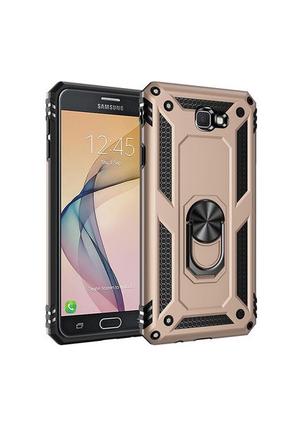 Samsung Galaxy J7 Prime Çift Katmanlı ve Yüzüklü Tam Koruma Vega Premium Kılıf