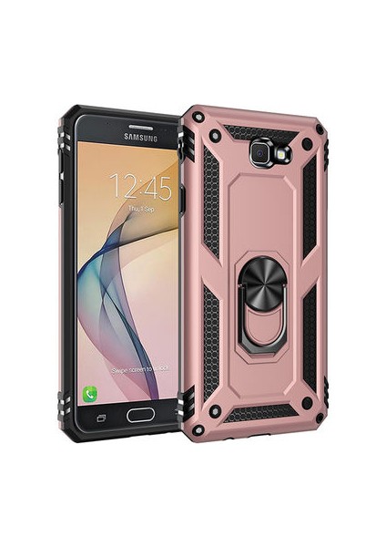 Samsung Galaxy J7 Prime Çift Katmanlı ve Yüzüklü Tam Koruma Vega Premium Kılıf