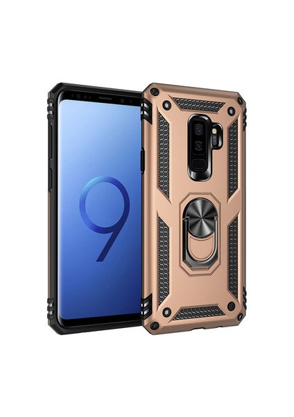 Samsung Galaxy S9 Plus Çift Katmanlı ve Yüzüklü Tam Koruma Vega Premium Kılıf